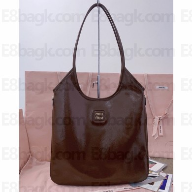 Miu Miu IVY naplak patent leather bag 5BG231 Palisander 2024