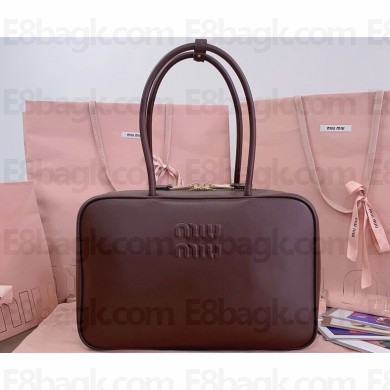 Miu Miu Leather Beau bag 5BB117 burgundy 2024