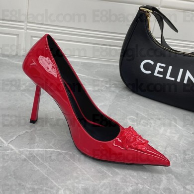 VERSACE 9.5CM HEEL LA MEDUSA NAPLAK PUMPS RED