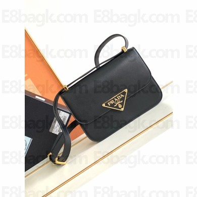 Prada Emblème leather bag 1BD340 BLACK 2023
