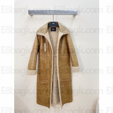 fendi Light brown sheepskin coat 2024