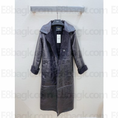 fendi black sheepskin coat 2024