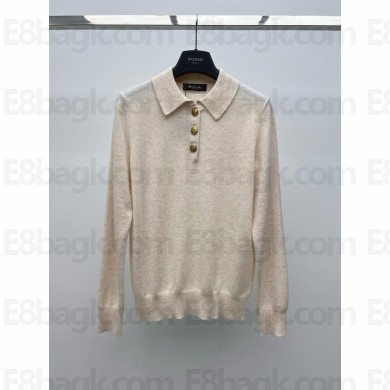 LORO PIANA WOOL POLO SHIRT CREAMY 2024