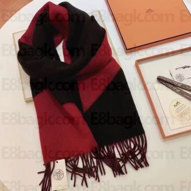 hermes multicolor wool scarf black/red 2023