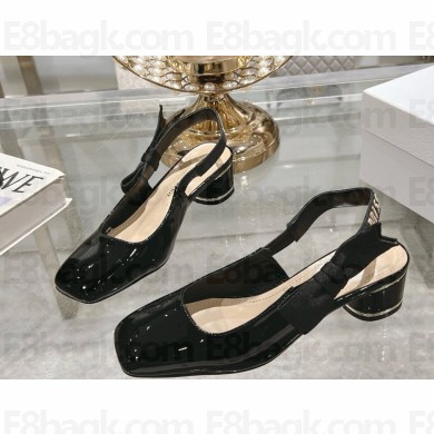 Dior Miss Dior Paris Slingback Pump Black Patent Calfskin heel 4.5cm 1107-2024