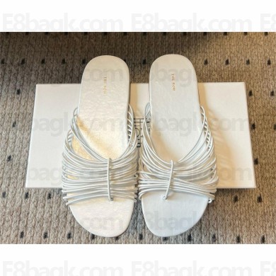 The Row sara slides in white 2025