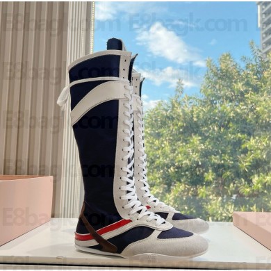 Miu Miu lace-up suede leather Riding Boots 02-2024 