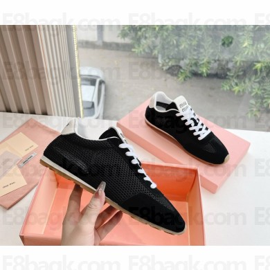 Miu Miu Fabric mesh/suede sneakers in black  1120-2024 