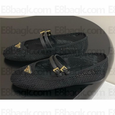 Prada Mesh fabric ballerinas 1F915N black 2025
