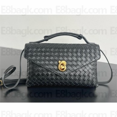 bottega veneta Knot Lock bag in Intrecciato leather black 2025