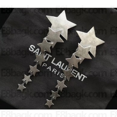 Saint Laurent Stars and Love Multiple Star Earrings in Brass 556080
