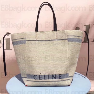 celine medium CABAS PHANTOM IN canvas off white/blue
