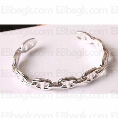 Hermes Chaine D'Ancre Enchainee Bracelet Silver