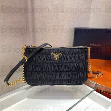 Prada Ruffled Fabric Mini Bag 1BH171 black 2021