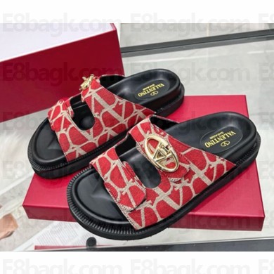 Valentino Garavani Toile Iconographe mules red/beige 2025 