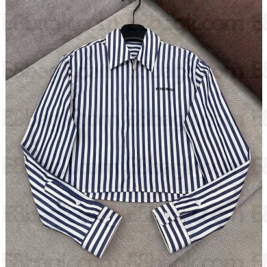 MIU MIU STRIPE SHIRT IVORY/BLUE MK1905 2025