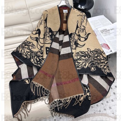 Burberry Reversible EKD Check Wool Cape Archive beige 2025