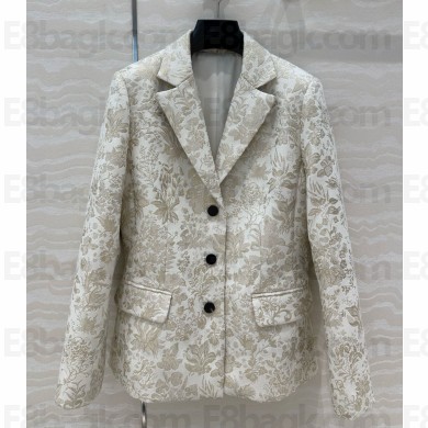 Dior jacket White Technical Jacquard with Gold-Tone Millefiori Motif 2025