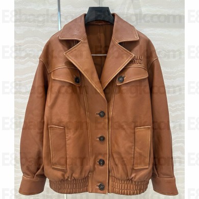 MIU MIU Nappa leather jacket Sandy Beige/Brandy MPV921 2025