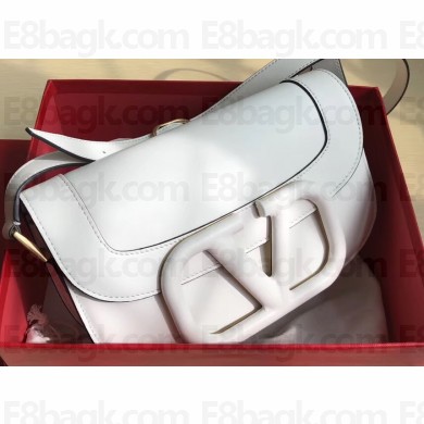 Valentino Supervee Calfskin Crossbody Large Bag White 2020