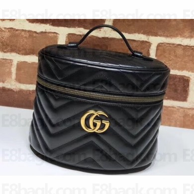 Gucci GG Marmont Leather Cosmetic Case Bag 611004 Black 2020