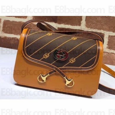 Gucci Canvas/Leather Rajah Shoulder Bag 537206 Cognac 2020