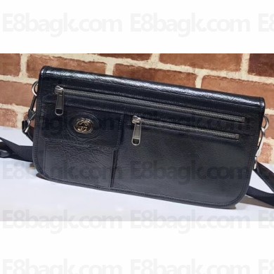 Gucci Medium Soft Leather Messenger Bag 575837 Black 2020