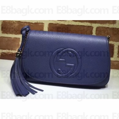 Gucci Soho Tassel Leather Chain Shoulder Bag 336752 Blue