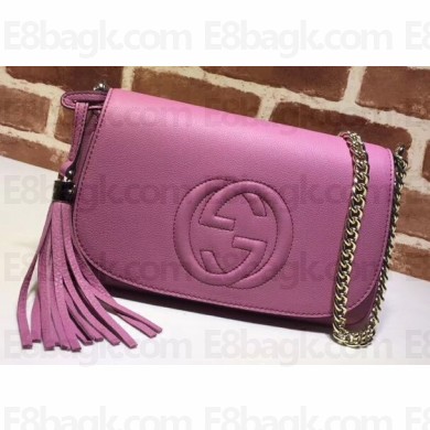 Gucci Soho Tassel Leather Chain Shoulder Bag 336752 Pink