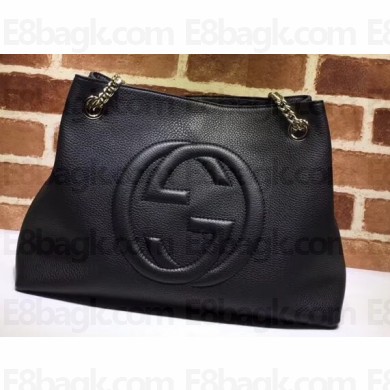 Gucci Soho Tassel Leather Shoulder Bag 308982 Black