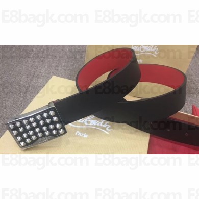 Christian Louboutin Width 3.5cm Louis Belt Leather Black 2020