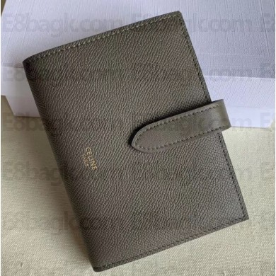 Celine Medium Strap Multifunction Wallet in Grained Calfskin Etoupe