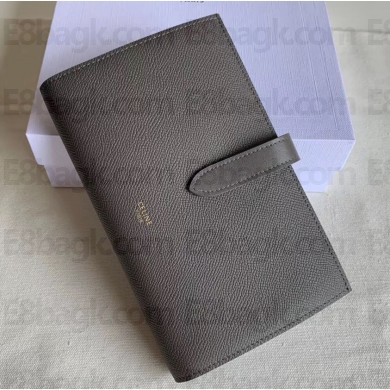 Celine Large Strap Multifunction Wallet in Grained Calfskin Etoupe