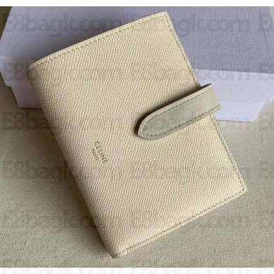 Celine Medium Strap Multifunction Wallet in Grained Calfskin Creamy