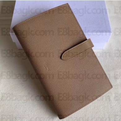 Celine Large Strap Multifunction Wallet in Grained Calfskin Brown