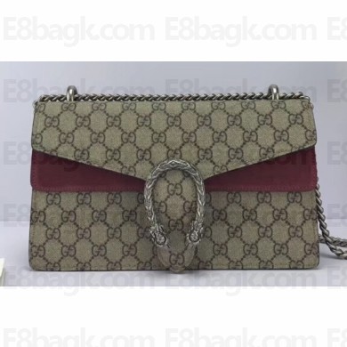 Gucci Dionysus Small Shoulder Bag 400249 GG Canvas Date Red