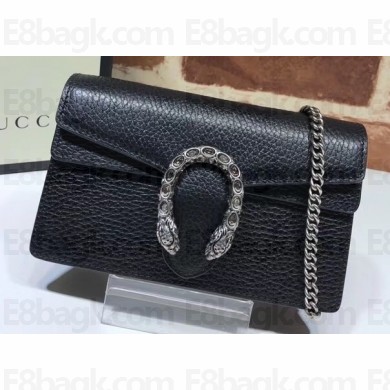 Gucci Dionysus Super Mini Shoulder Bag 476432 Leather Black