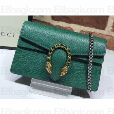 Gucci Dionysus Super Mini Shoulder Bag 476432 Leather Green