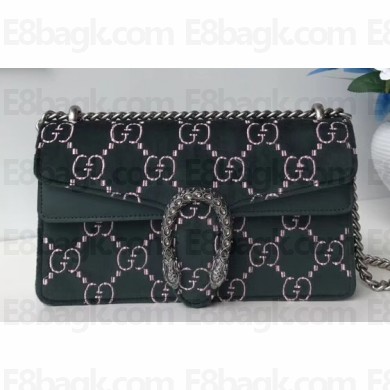 Gucci Dionysus Small Shoulder Bag 499623 Velvet Dark Green
