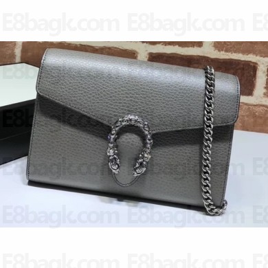 Gucci Dionysus Mini Chain Wallet Bag 401231 Leather Gray
