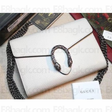 Gucci Dionysus Mini Chain Wallet Bag 401231 Leather White
