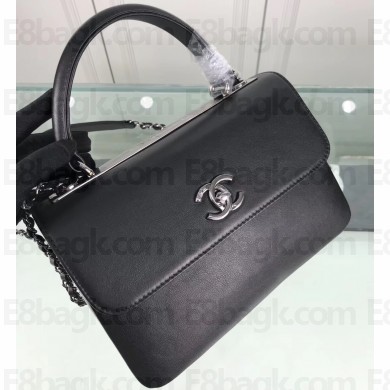 Chanel Trendy CC Small Top Handle Bag in Smooth Leather A92236 Black