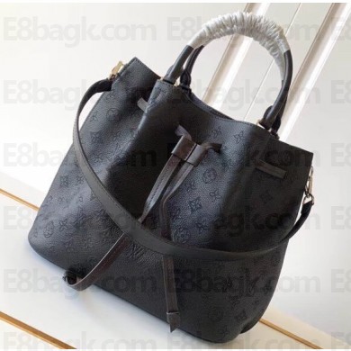 Louis Vuitton Mahina Leather Girolata Drawstring Bucket Bag M54402 Black