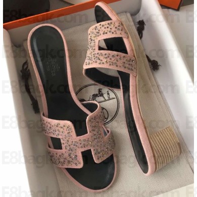 Hermes Heel 5cm Oasis Slipper Sandals Crystal 05