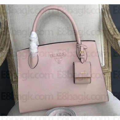 Prada Monochrome Top Handle Bag 1BA155 Nude Pink