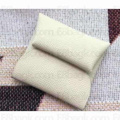 Hermes Bastia Change Purse in Epsom Leather White