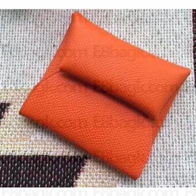Hermes Bastia Change Purse in Epsom Leather Orange
