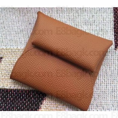 Hermes Bastia Change Purse in Epsom Leather Brown
