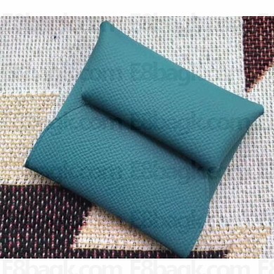 Hermes Bastia Change Purse in Epsom Leather Denim Blue