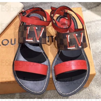 Louis Vuitton Passenger Flat Sandals Red 2020